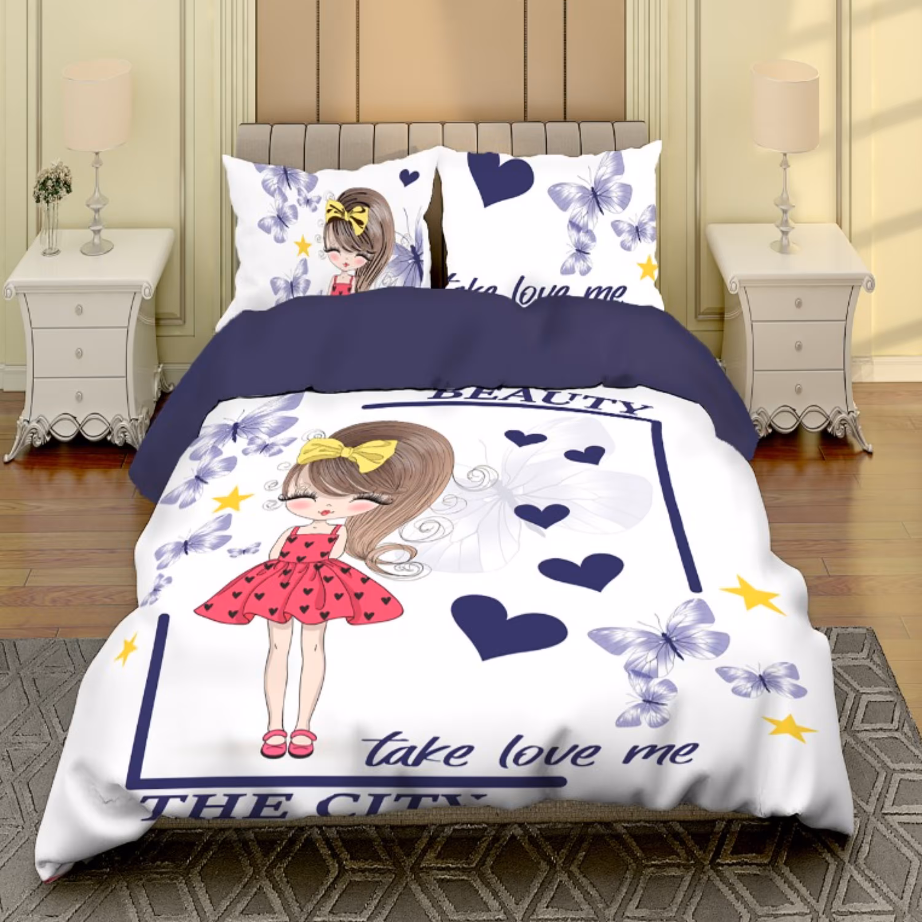 سرویس روتختی یکنفره ترکای کد 348 چهار تکه (پارچه تنسل) رنگ ثابت و ضد حساسیت