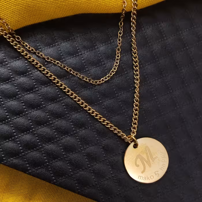 گردنبند حرفMطلایی دولاین