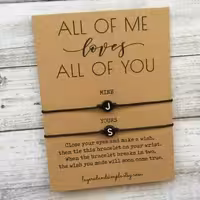 دستبند ست حروف لاتین مشکی