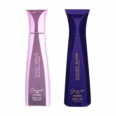 عطر جیبی زنانه ژک ساف مدل Night Wish حجم 20 میلی لیتر به همراه عطر جیبی زنانه ژک ساف مدل Dark Wave حجم 20 میلی لیتر