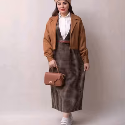 ست کامل شومیز وسارافون کراپ سه تیکه مجلسی