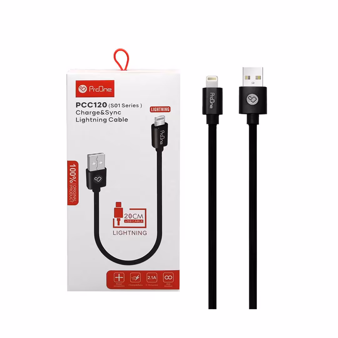 کابل شارژ پاوربانک آیفون ProOne مدل PCC120(S01) - مشکی