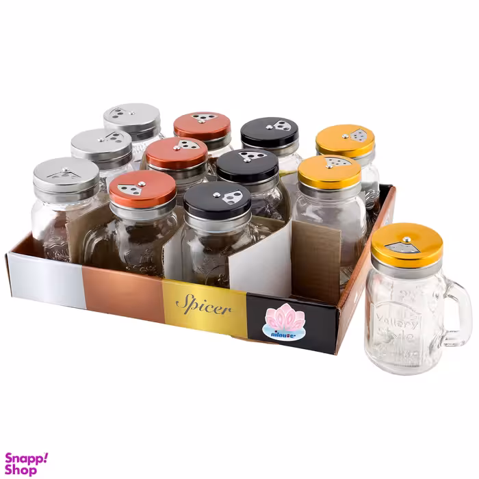 ست ادویه پاش نیلوفر مدل اسپایسر مجموعه 12 عددی کد 617