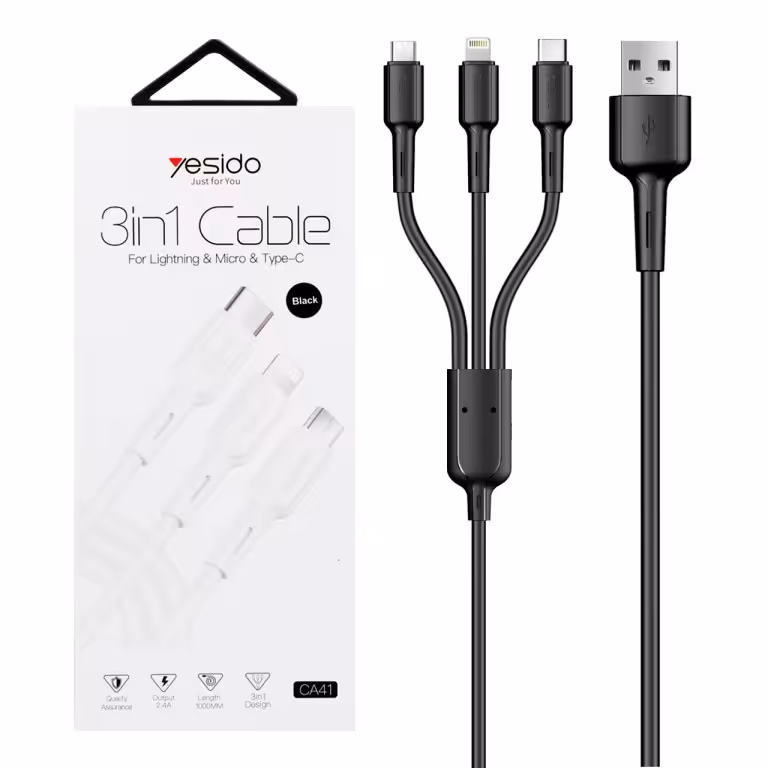کابل شارژ فست yesido 3 in 1 مدلCA41