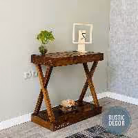 میز کنسول چوبی روستیک دکور مدل ایکس