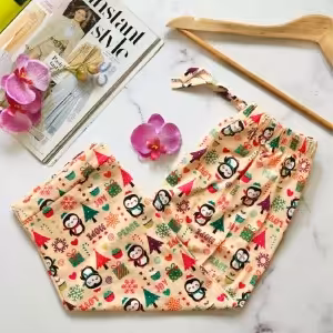 شلوارک نخ پنبه مدل کریسمس