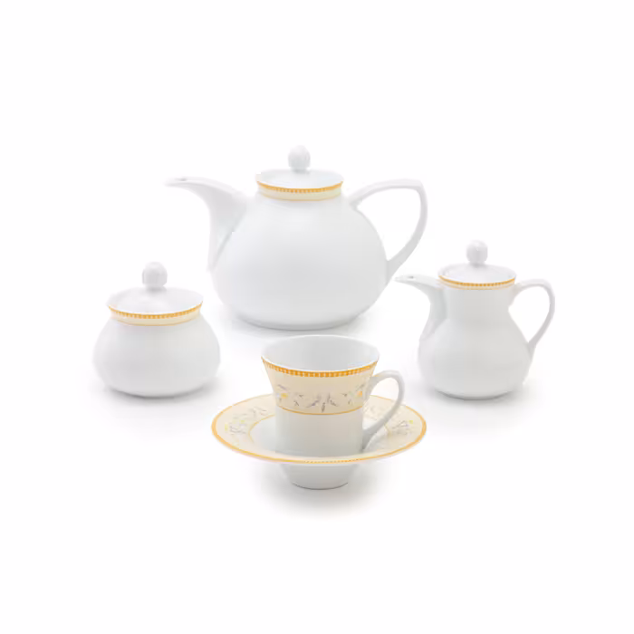 سرویس چینی زرین 6 نفره چای خوری جنوا (18 پارچه)