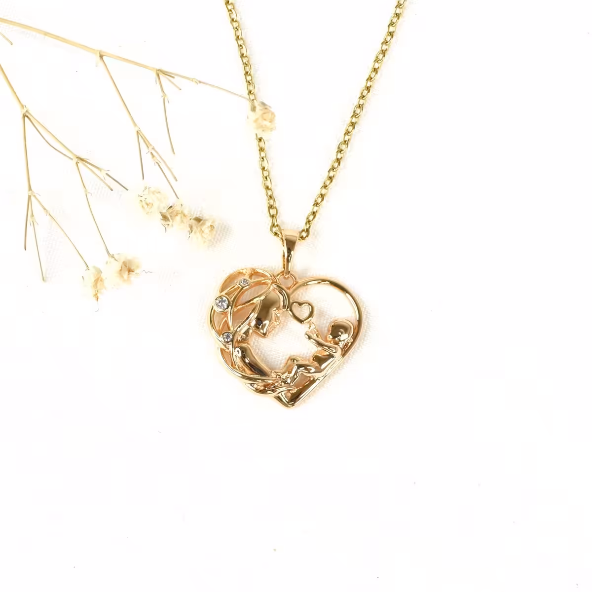 گردنبند ژوپینگ قلب مادر فرزند کد 10235