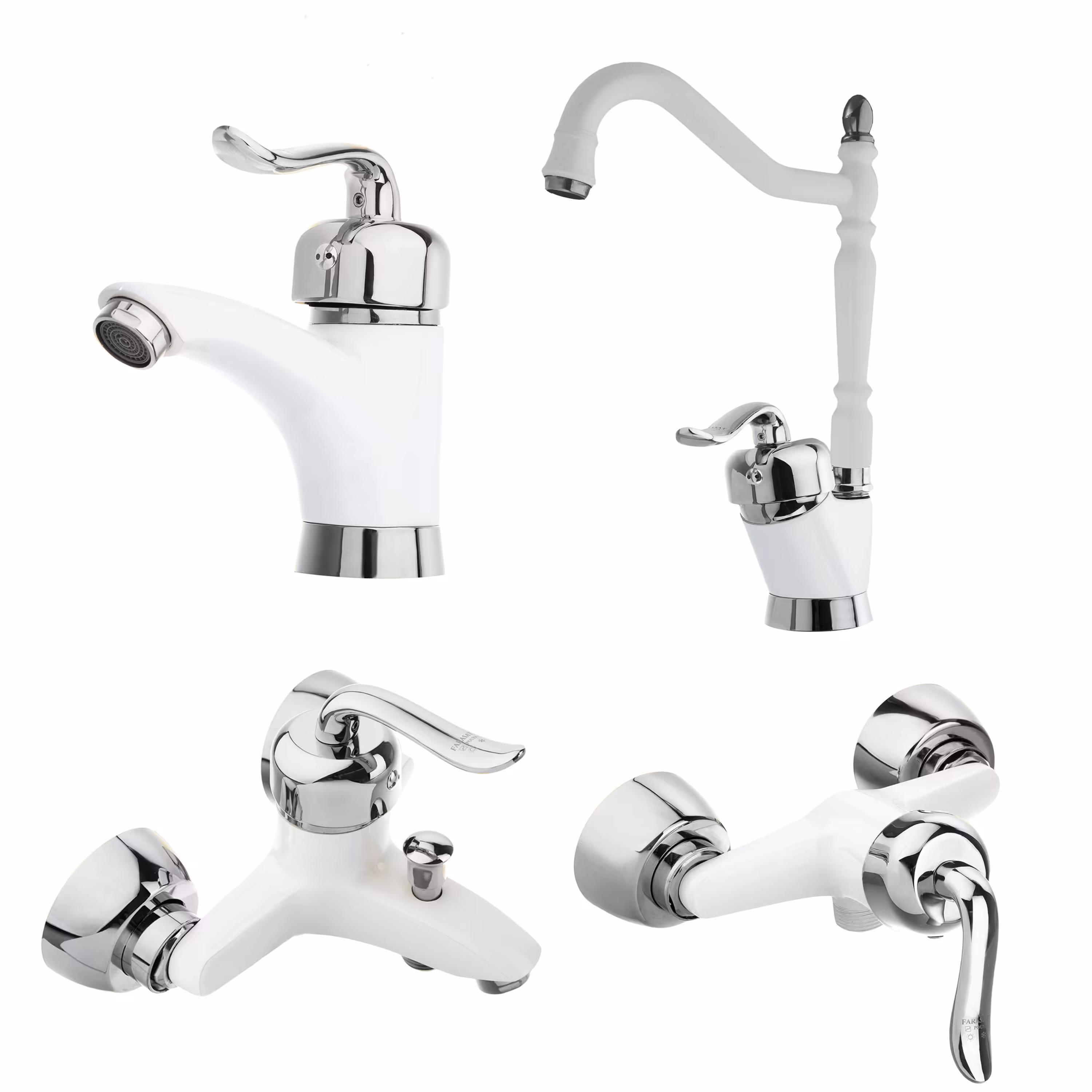 ست شیرآلات قاجاری رنگ سفید نقره ای استاندارد