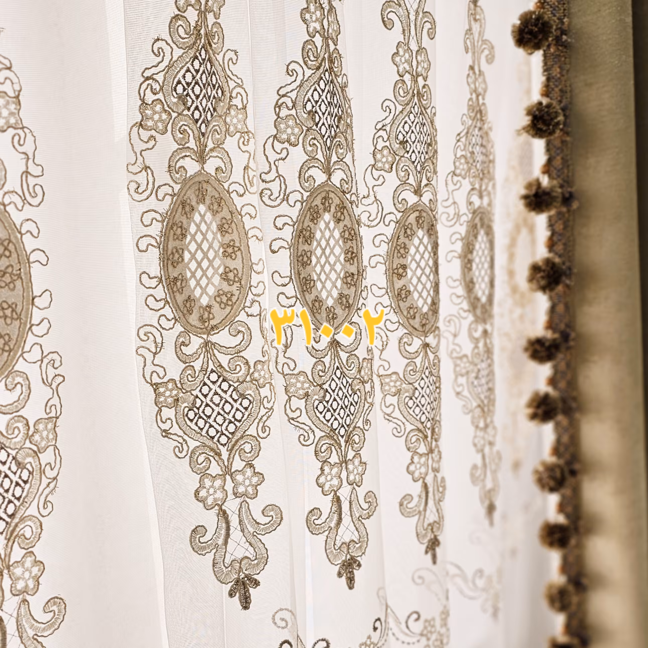 پارچه پرده ای ،تور گلدوزی شده 