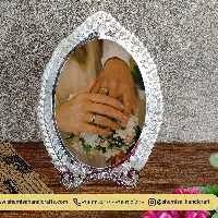 قاب عکس (آینه)دستساز طرح نقره  شمیسا162گرمی مناسب برای عکس 13در18