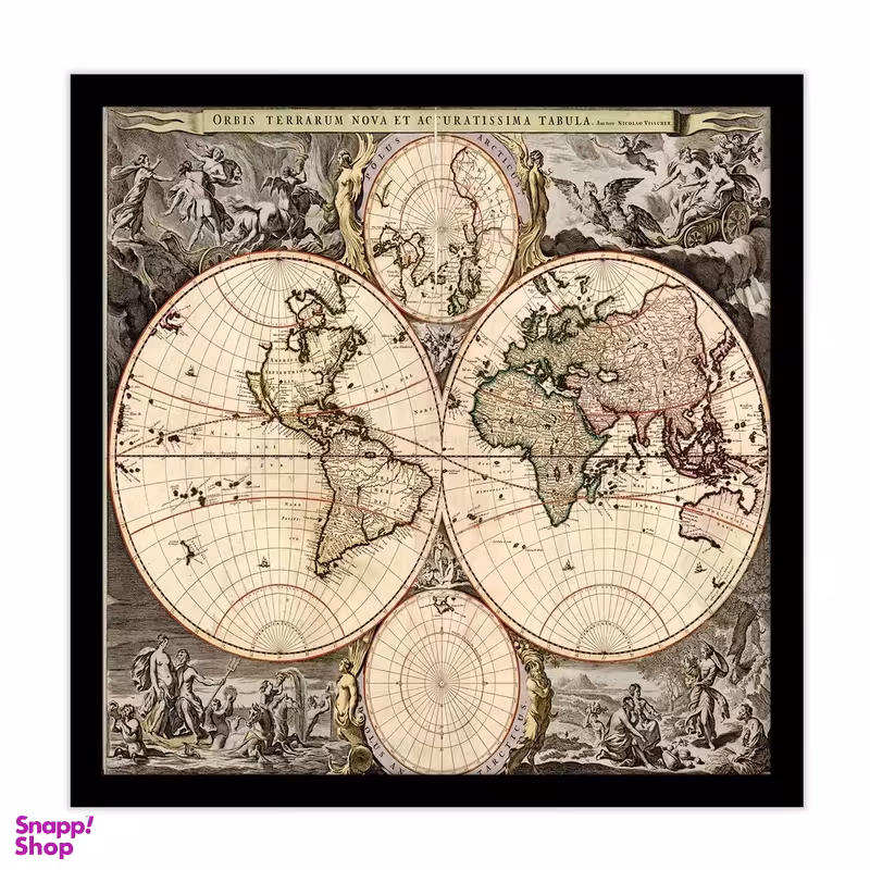 تابلو بکلیت طرح نقشه قدیمی جهان مدل B-S4665