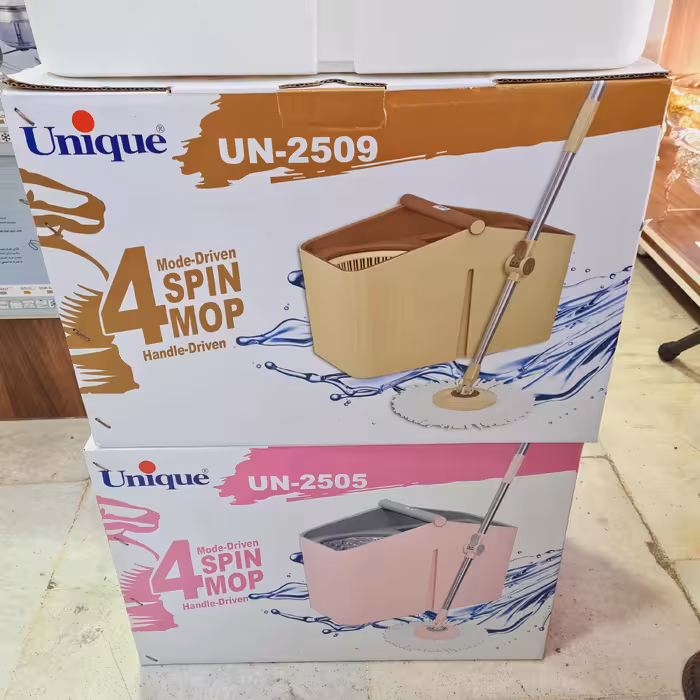 سطل و تی زمین شوی یونیک اصل شرکتی با سبد استیل ، لگن استیل ، سطل استیل ، سطل