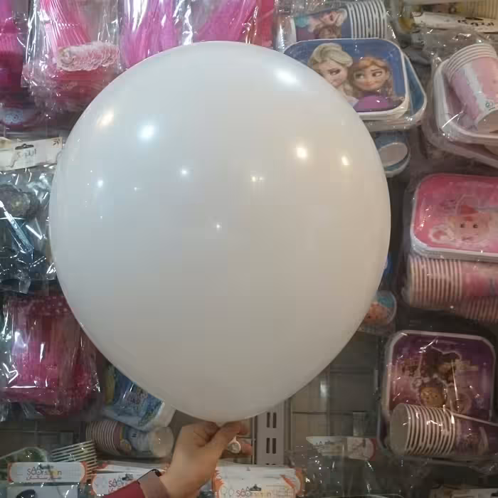 بادکنک سفید سایز  بزرگ 18 اینچ 