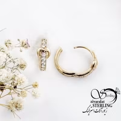 گوشواره ژوپینگ کلیپسی طرح طلا کد 17461