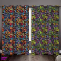 مجموعه 2 عددی پرده رنس مدل C32-50079 چند رنگ