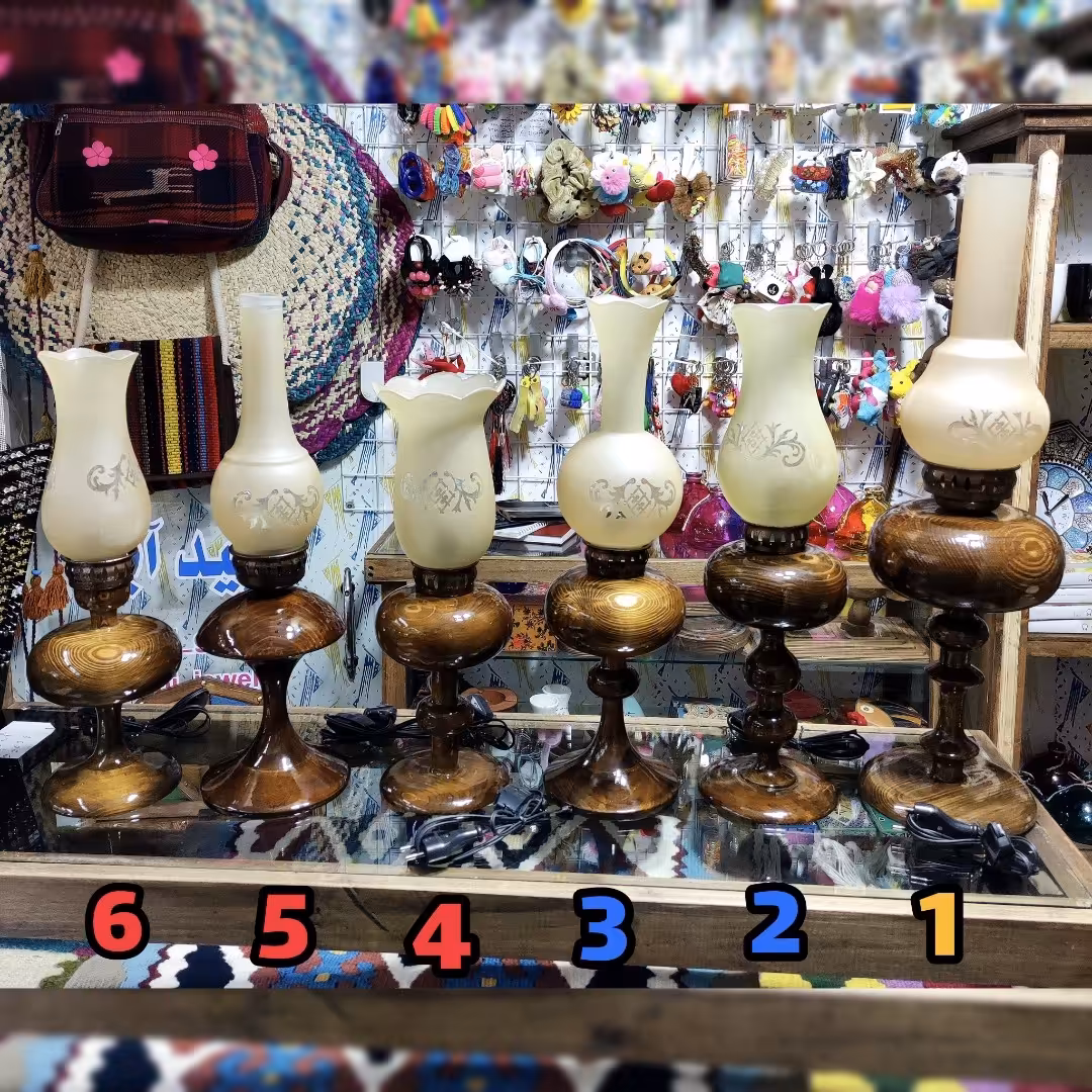 آباژور چوبی (چوب راش) چراغ چوبی برقی اعلی صادراتی 