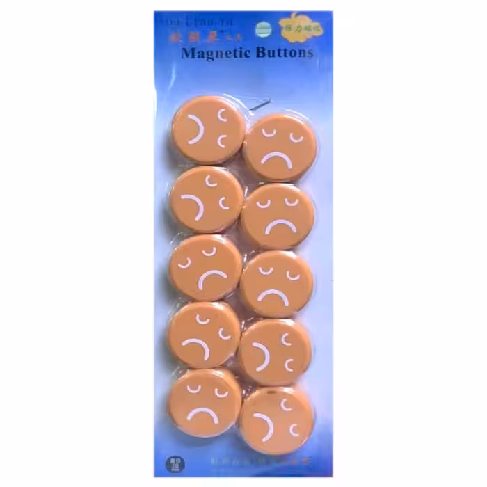 خرید مگنت دایره ای رنگی قطر 3 سانت طرح ایموجی بسته 10 عددی