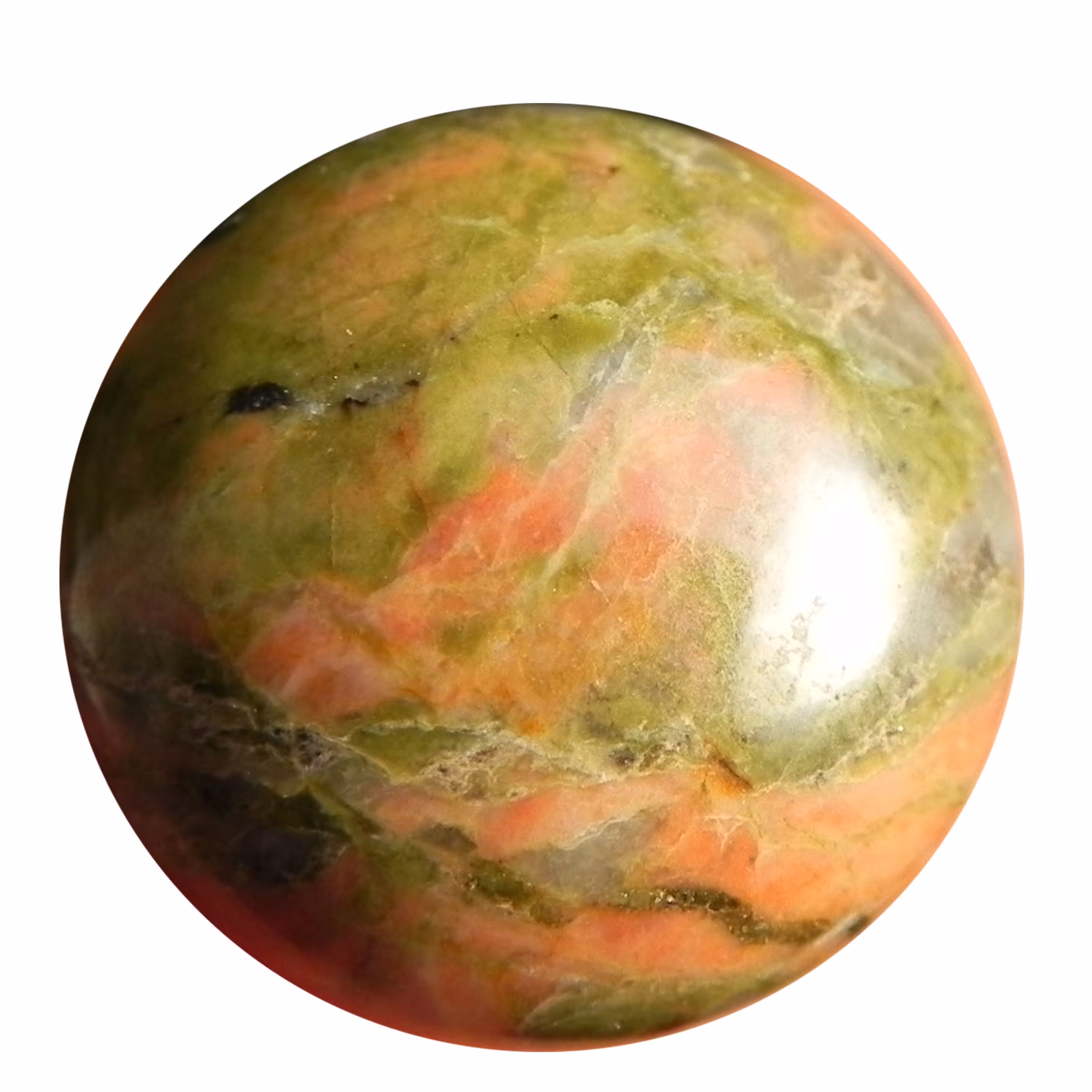 نگین اوناکیت معدنی سرخ و سبز  گرد تراش مناسب انگشتری و آویز کد3