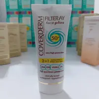 کرم ضدآفتاب رنگی فیس پلاس SPF50 پوست چرب 2 در 1 کاوردرم (بژ روشن)

