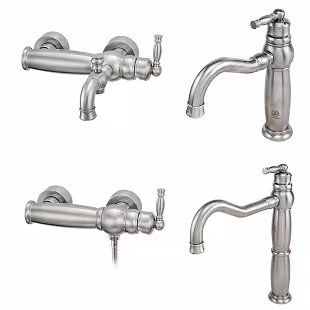 ست 4 تکه شیرالات قهرمان مدل آنتیک کروم مات