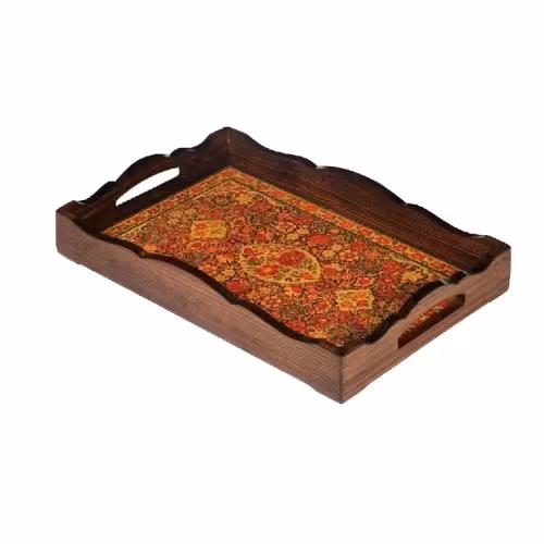 سینی دکوپاژ مستطیل کوچک طرح گلستان 
