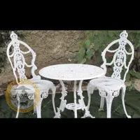 میز و صندلی ویلایی آلومینیومی گل مینا4 نفره با میز قطر 79 سانت با تشک ، به روش پس کرایه ، ارسال به سراسر کشور 