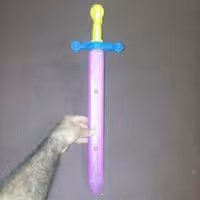 شمشیر پلاستیکی اسباب بازی پک 7عددی 3عدد قلاف سبزو2عددنارنجی و 2عددبنفش