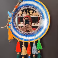 آیینه  سفالی طرح چشم نظر