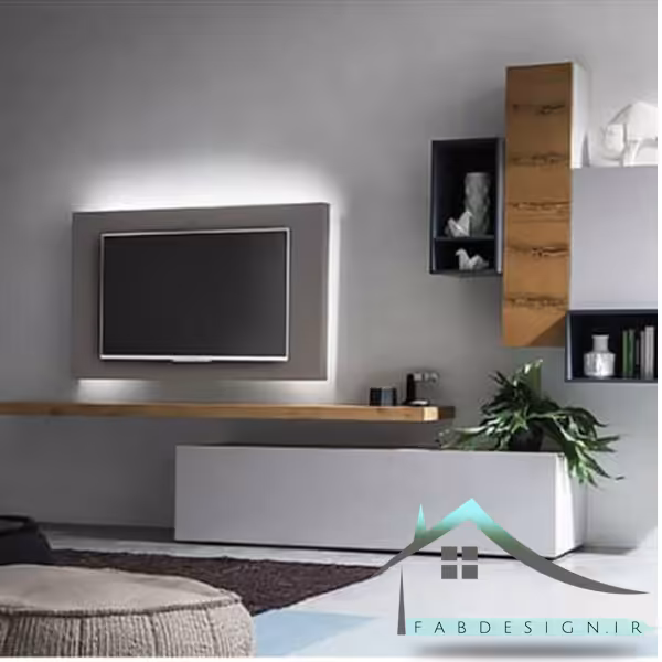 باکس تلویزیون دیواری نیمه هایگلاس (تی وی وال)