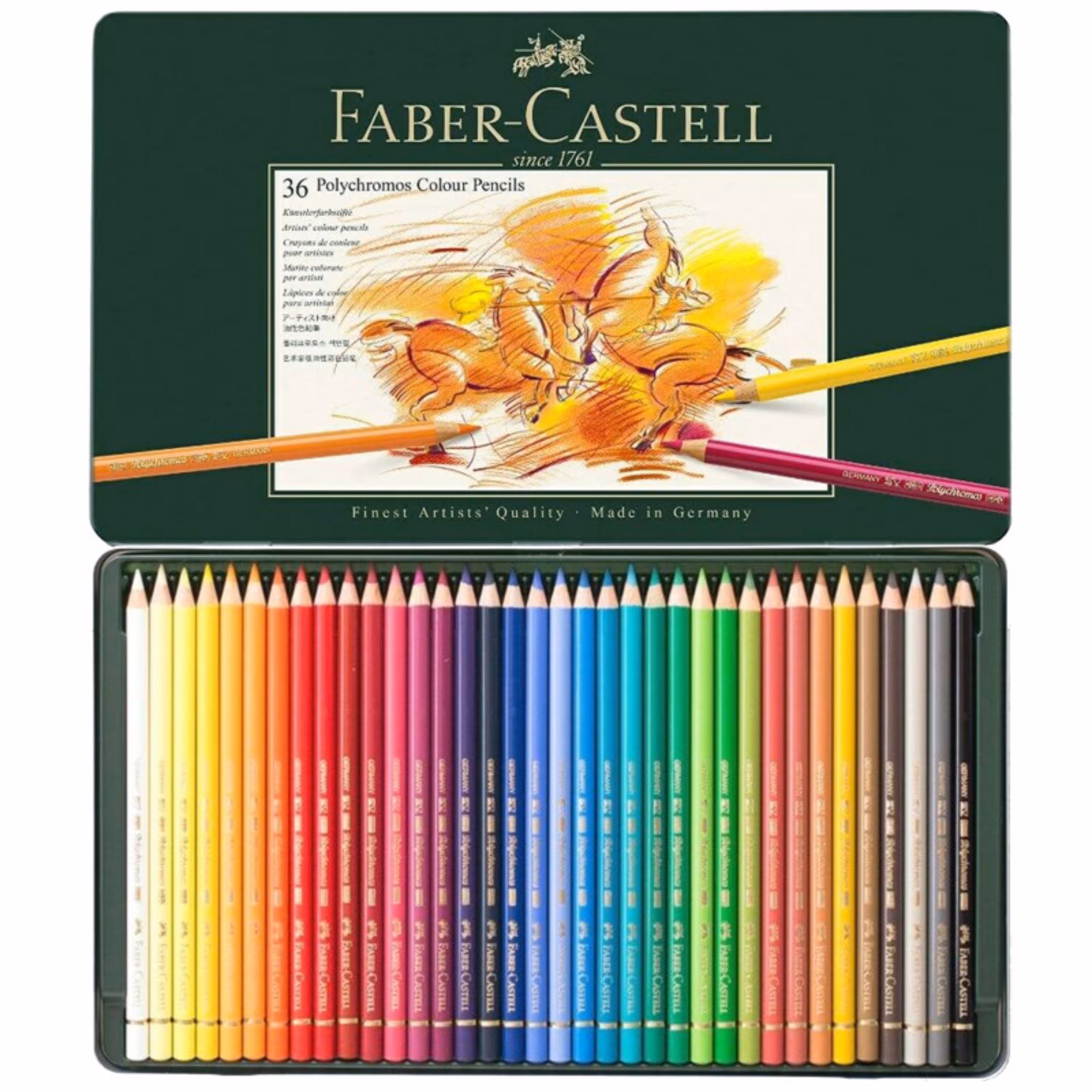 مدادرنگی پلی کروم 36 رنگ جعبه فلزی فابرکاستل
