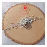 شونه شنیون مرواریدی سفید ساده