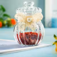 شیشه زعفران طرح کدو سایز 10 سانت