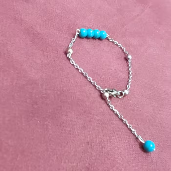 دستبند فیروزه رنگ ثابت