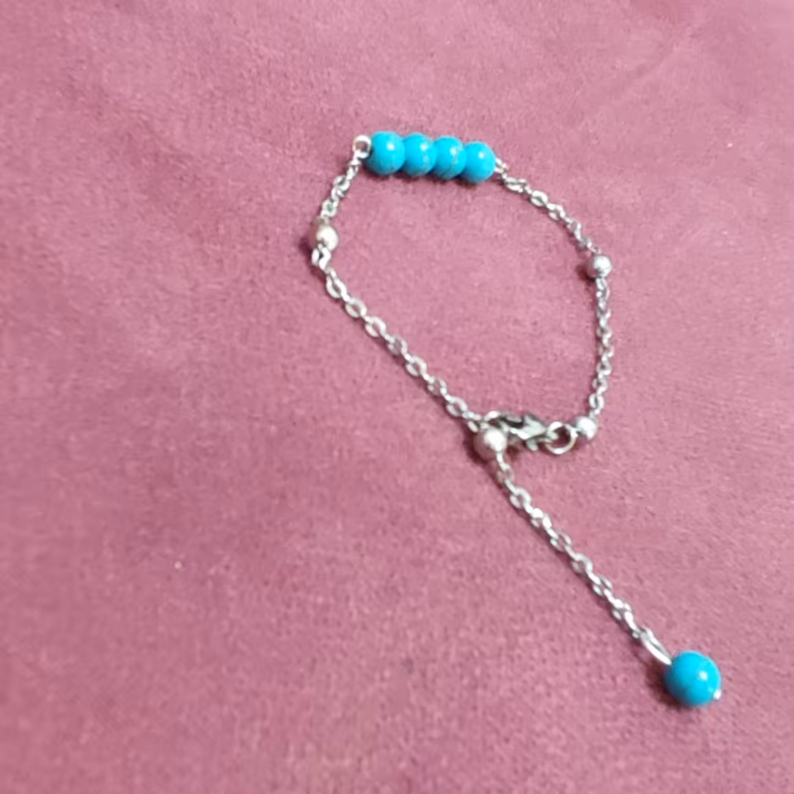 دستبند فیروزه رنگ ثابت