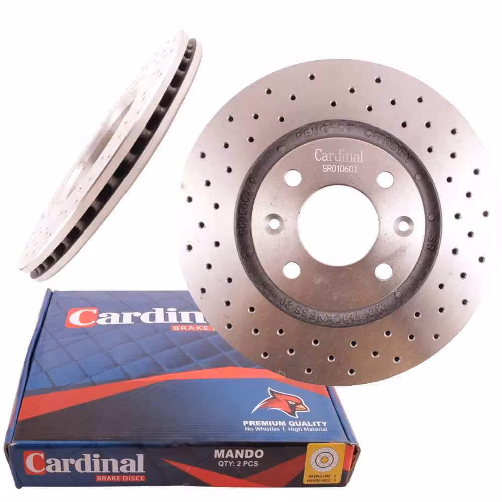 دیسک ترمز جلو سمند EF7 سوراخدار مارک کاردینال بسته 2 عددی