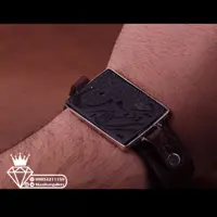 دستبند عقیق مشکی خطی نقش امیری حسین. و نعم الامیر چرم گاوی طبیعی  ارسال رایگان