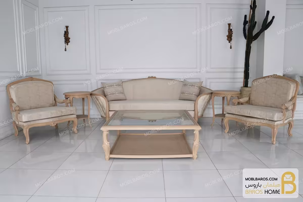 ست مبلمان ایتالیایی نئوکلاسیک مدل لورنزو کد 2