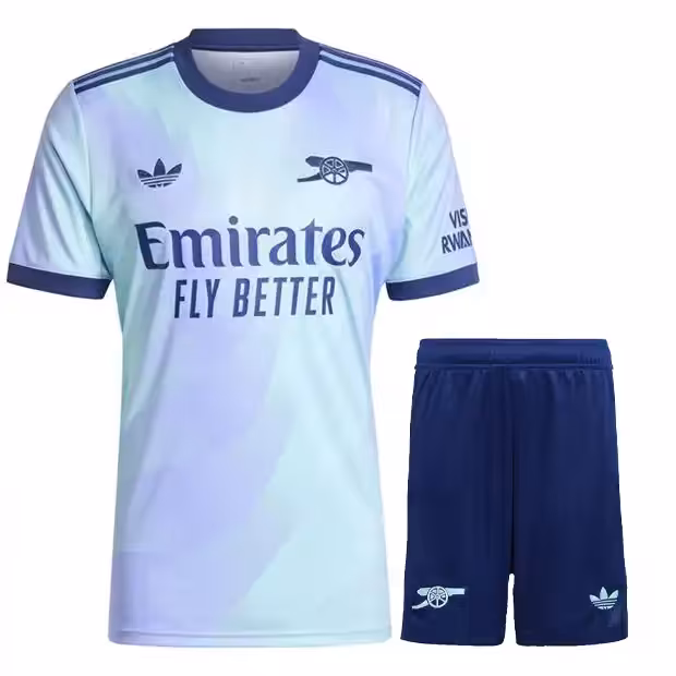 کیت سوم آرسنال 2025 هواداری ست پیراهن و شورت با لوگوی دوختی و تایلندی