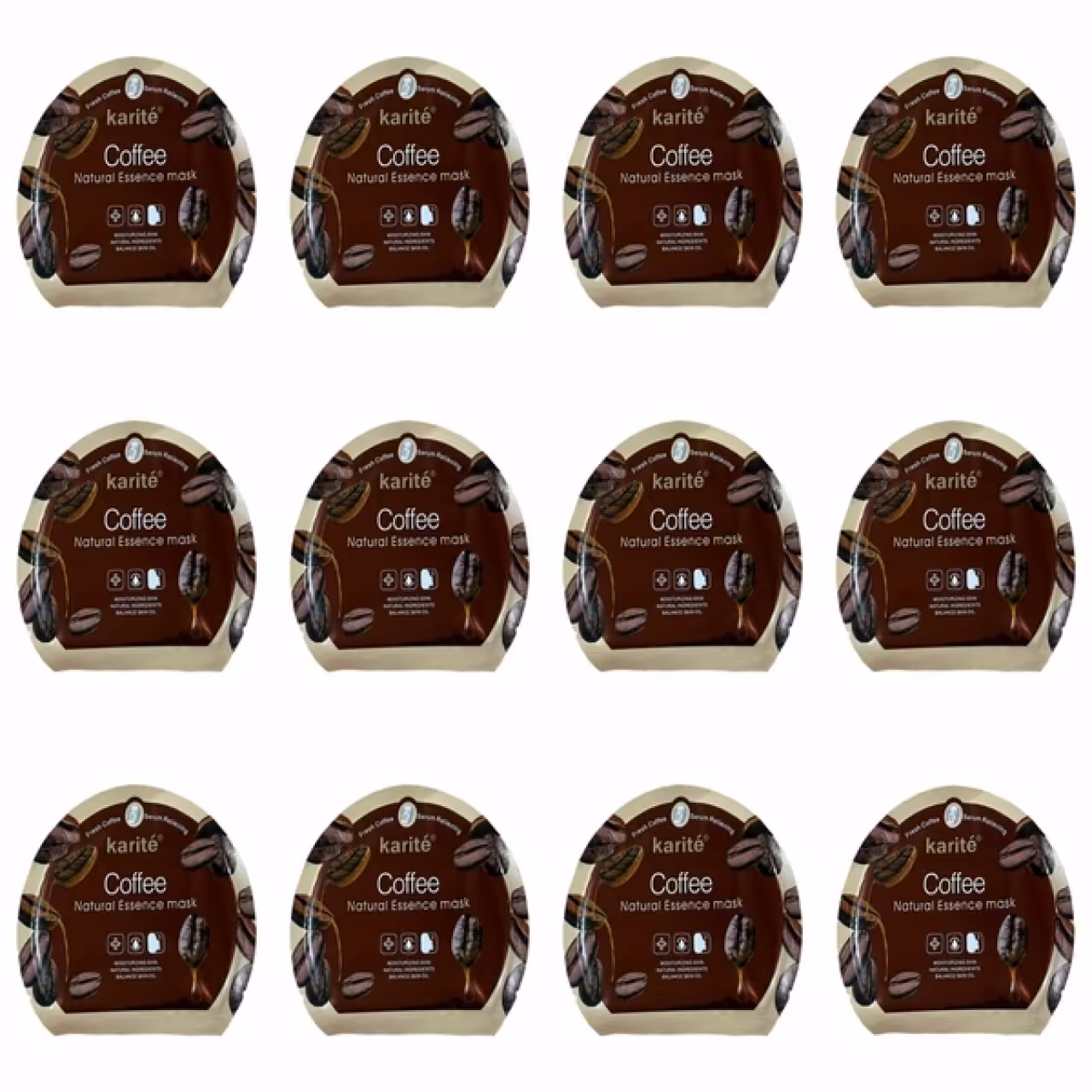 ماسک صورت کاریته مدل قهوه حجم 25 میلی لیتر بسته 12 عددی