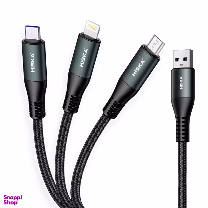 کابل تبدیل USB به لایتنینگ / USB-C / MicroUSB هیسکا مدل LX-13 طول 1.4 متر