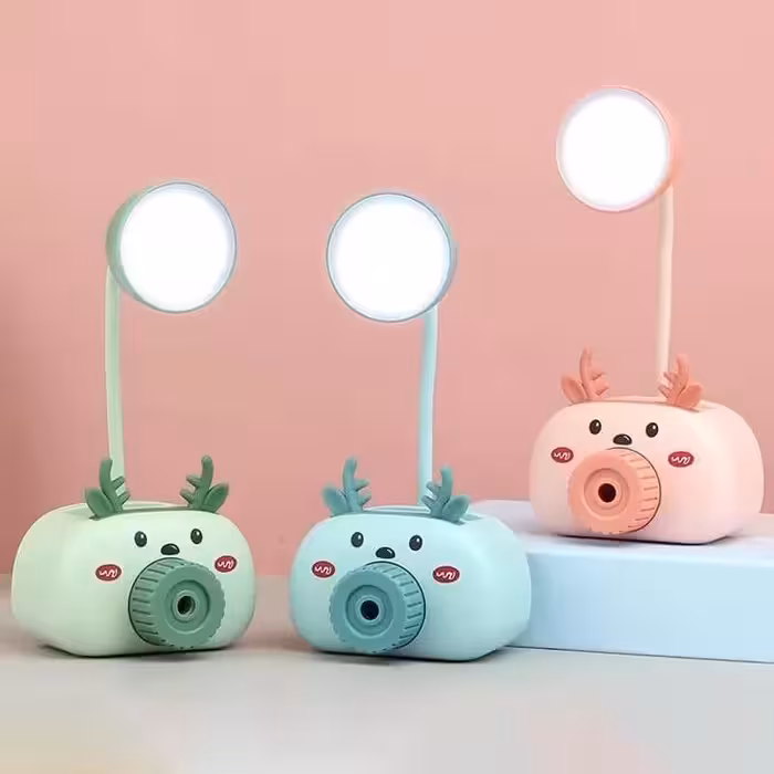 چراغ مطالعه و جاقلمی و مدادتراش فانتزی طرح گوزن