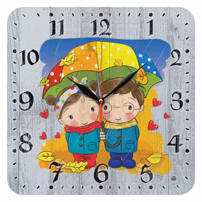ساعت دیواری کودک طرح چتر و باران