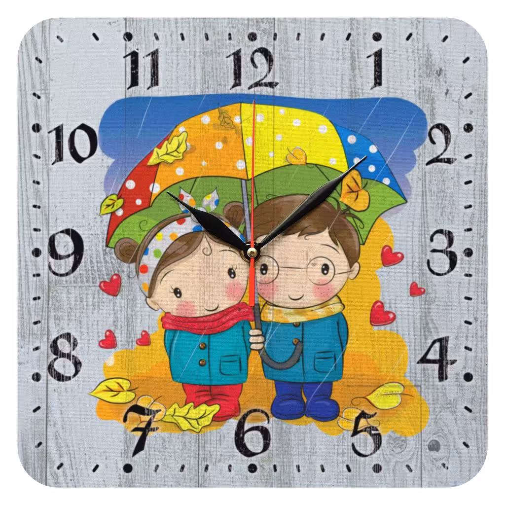 ساعت دیواری کودک طرح چتر و باران