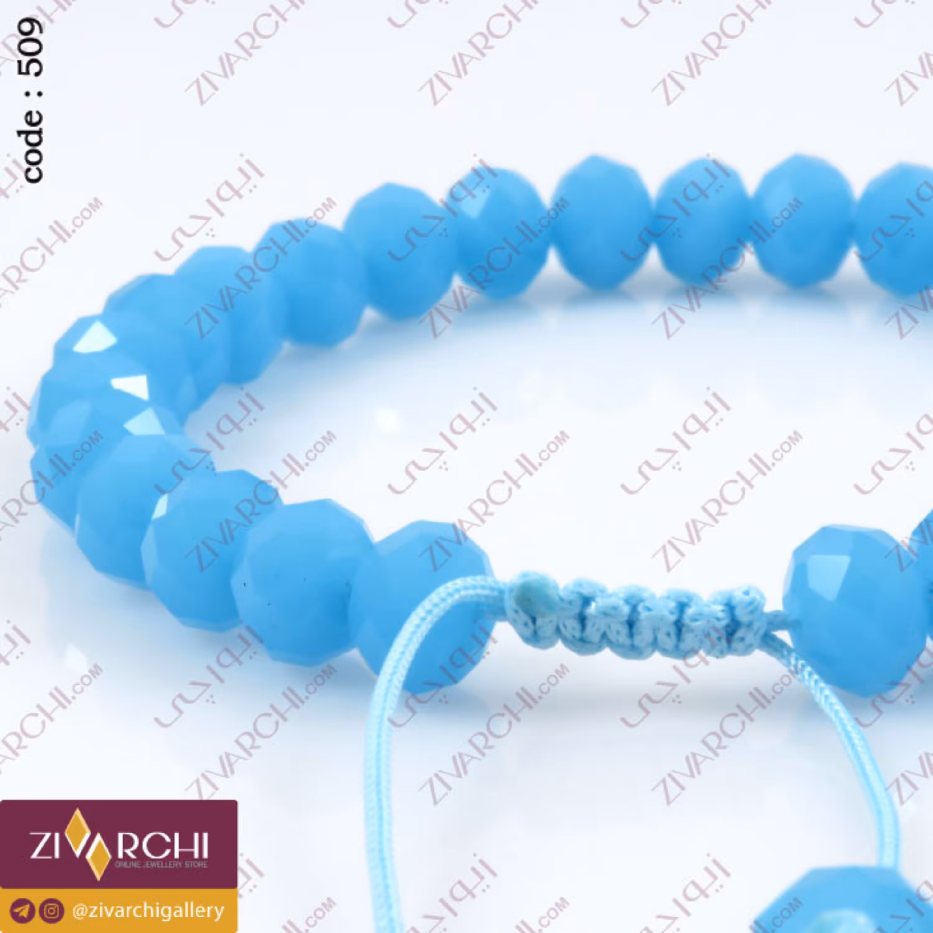 دستبند مهره ای کریستالی 509