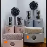 ست جامایع دوقلو لیمون همراه فرچه رنگ طوسی و کرپ