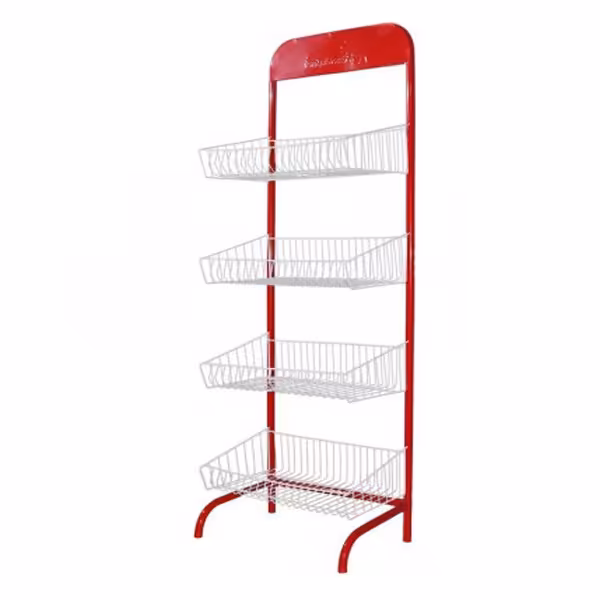 استند فروشگاهی مدل لوله ای  4 طبقه