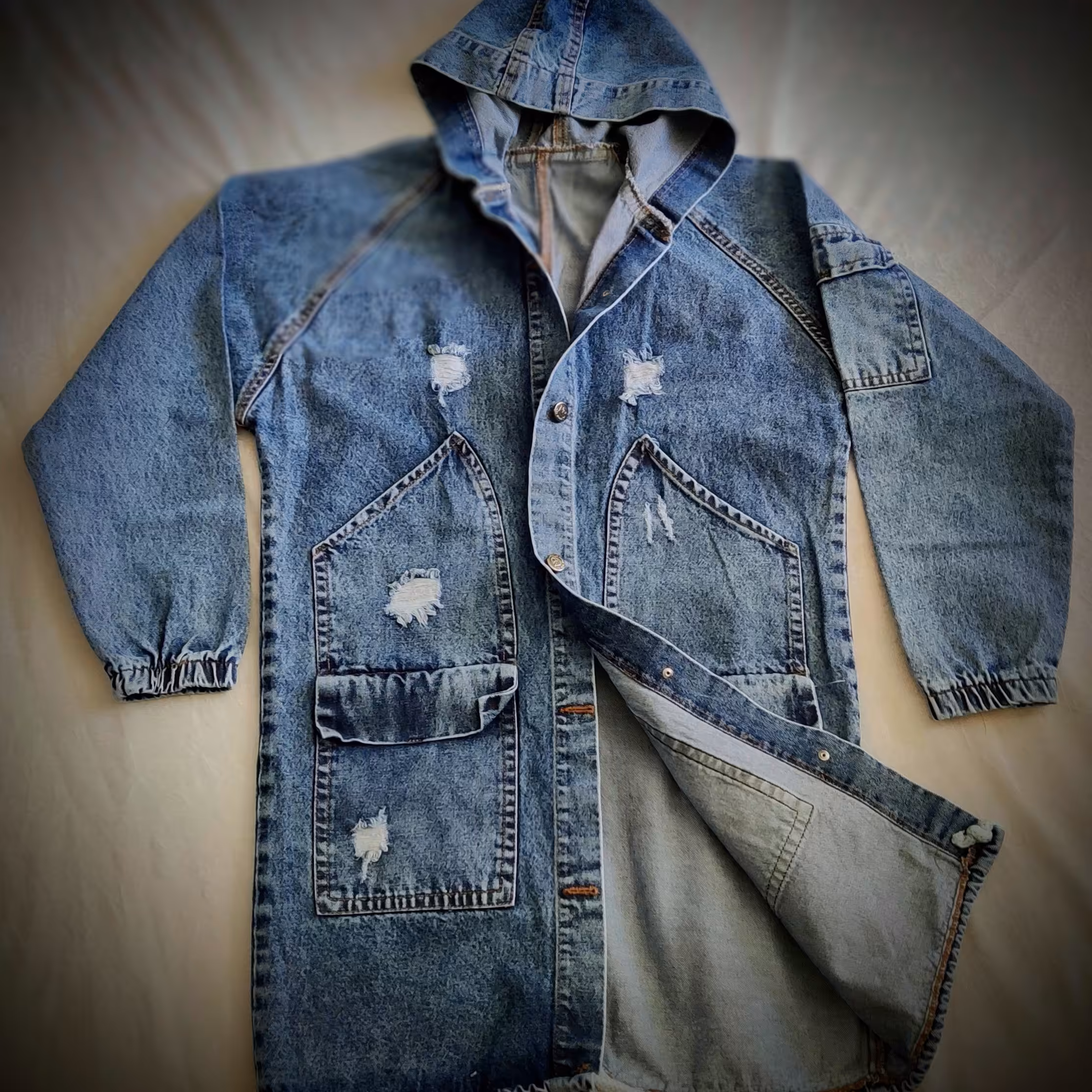 کت بلند جین، کلاه دار، وارداتی