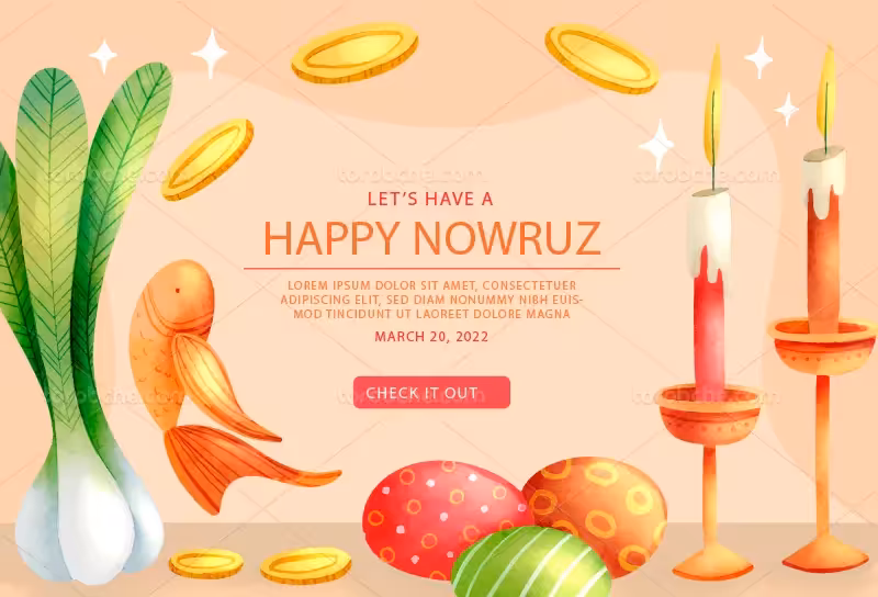 وکتور المان های هفت سین | گرافیک با طعم تربچه