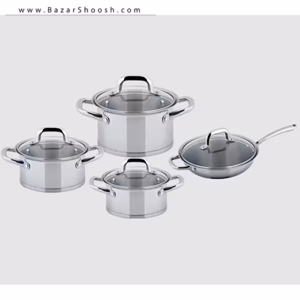 سرویس 8 پارچه تابه و قابلمه استیل یونیک مدل UN-8809